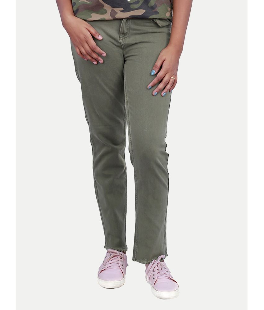     			Radprix Green Denim Regular Women's Chinos ( Pack of 1 )