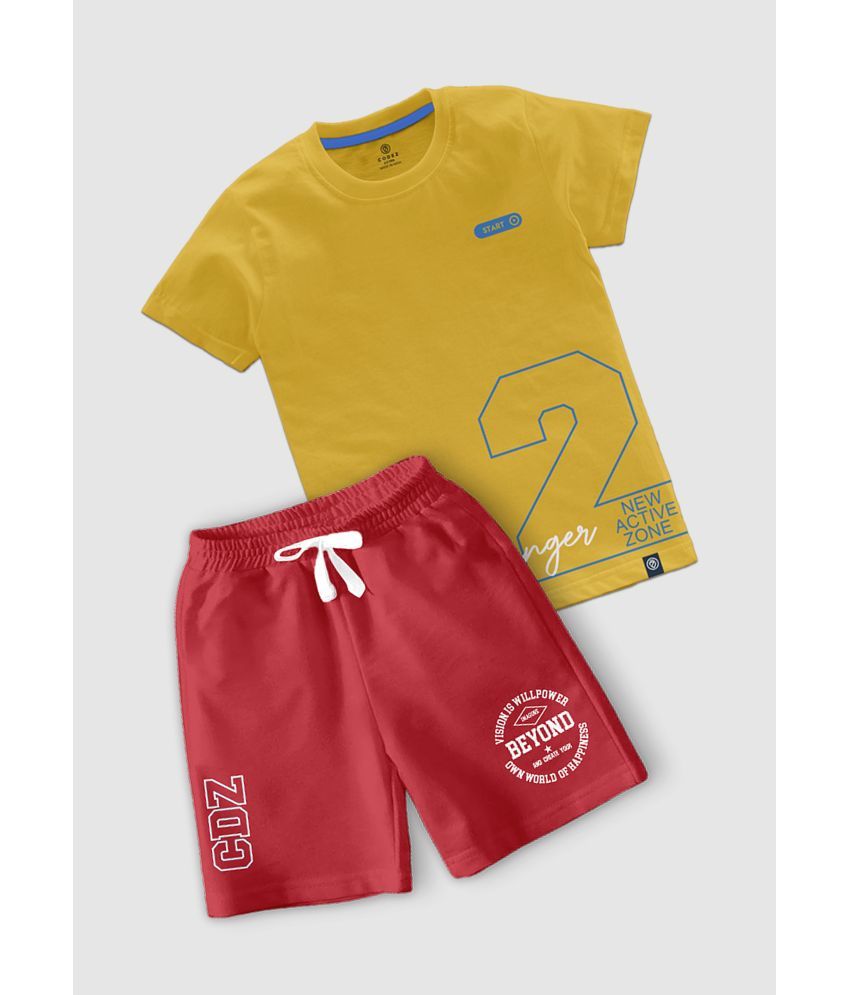     			CODEZ Multicolor Cotton Blend Boys T-Shirt & Shorts ( Pack of 1 )