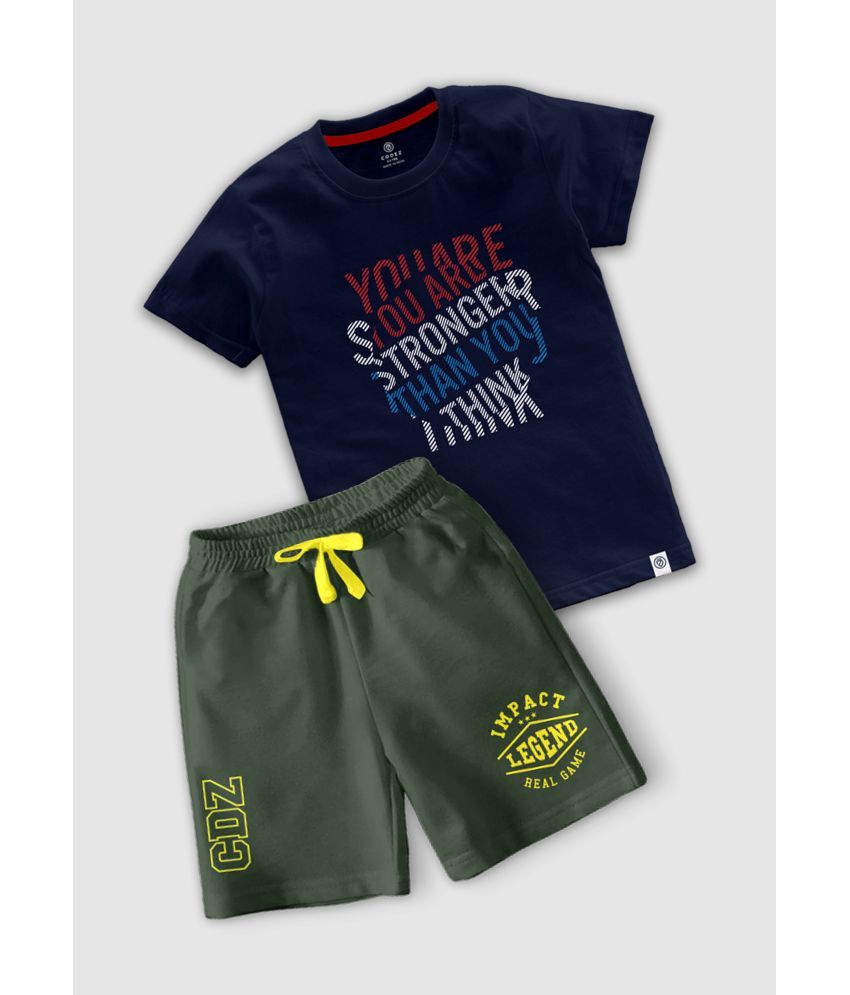     			CODEZ Multicolor Cotton Blend Boys T-Shirt & Shorts ( Pack of 1 )