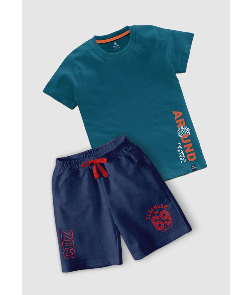     			CODEZ Pack of 1 Boys Cotton Blend T-Shirt & Shorts ( Multicolor )