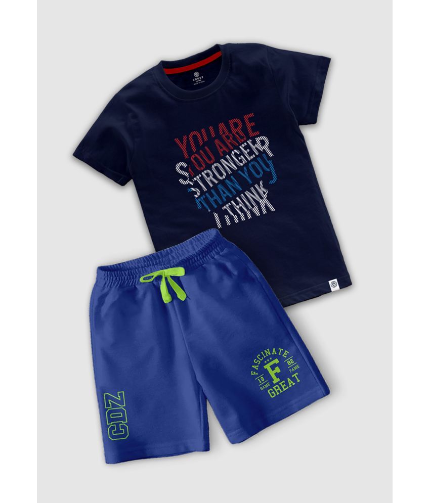     			CODEZ Multicolor Cotton Blend Boys T-Shirt & Shorts ( Pack of 1 )