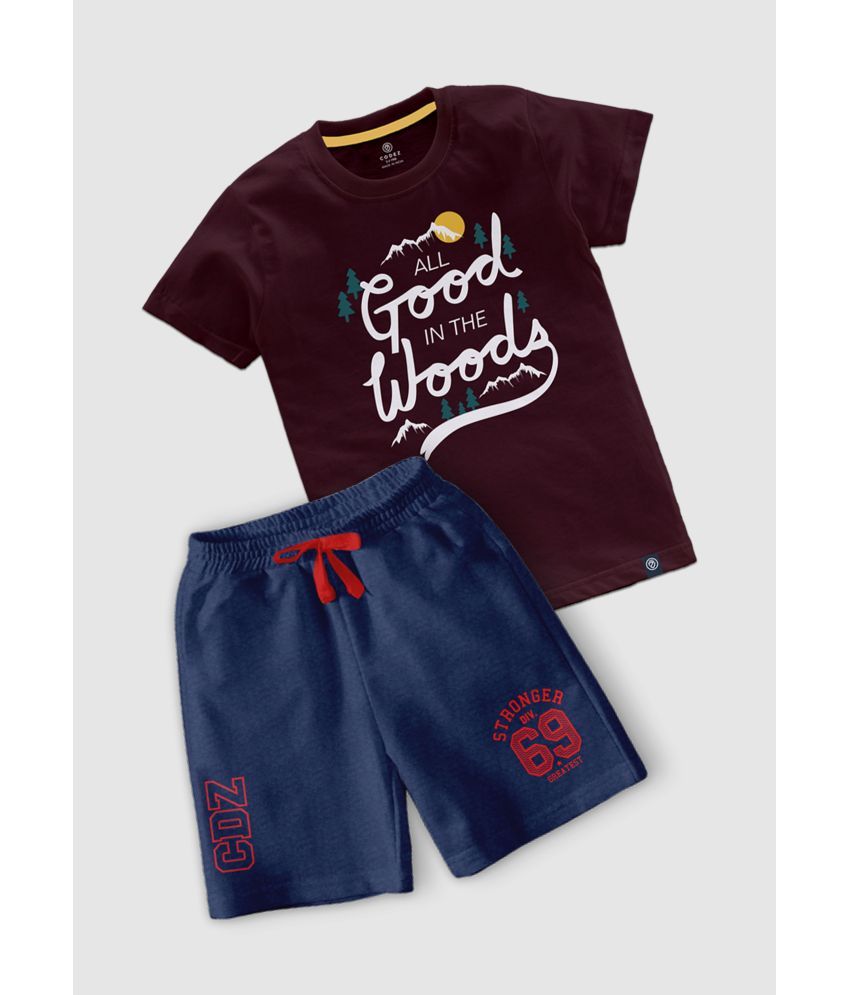     			CODEZ Multicolor Cotton Blend Boys T-Shirt & Shorts ( Pack of 1 )