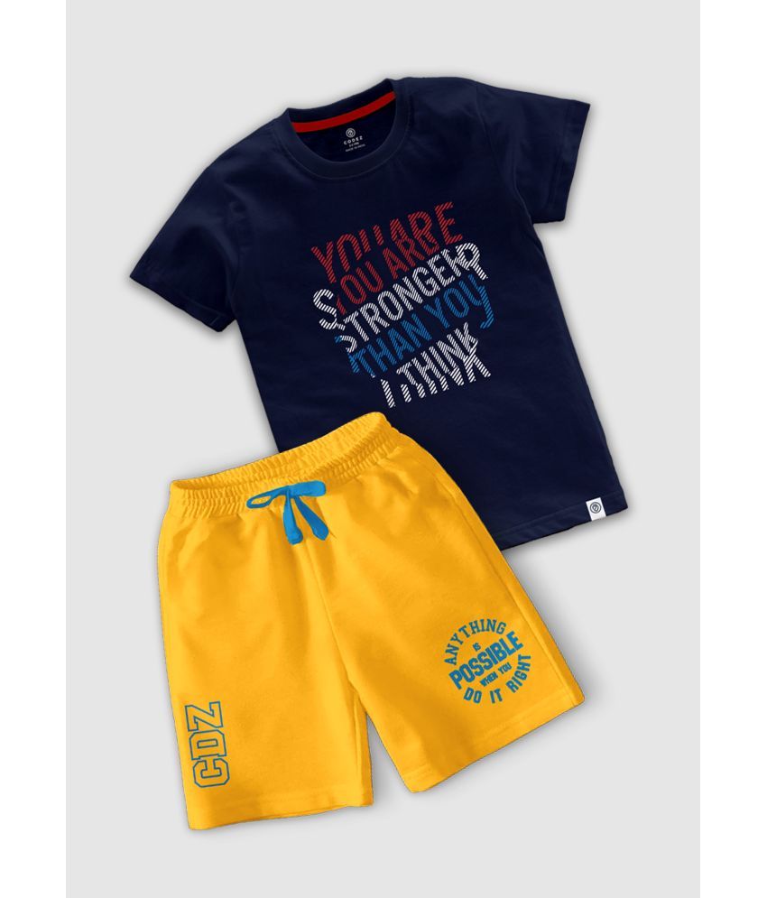     			CODEZ Pack of 1 Boys Cotton Blend T-Shirt & Shorts ( Multicolor )