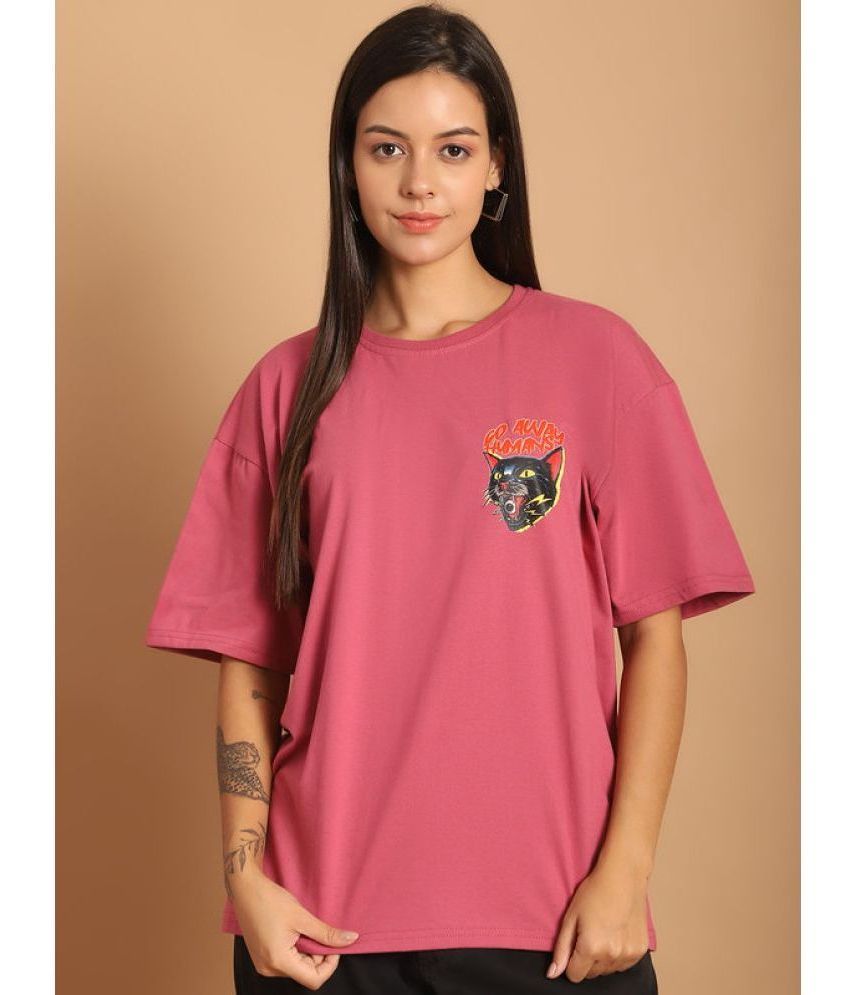     			Fabflee Pink Cotton Women's T-Shirt ( Pack of 1 )