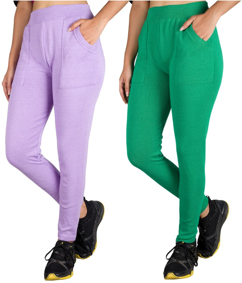     			KARARO JEGGINGS - Cotton Blend Skinny Fit Lavender Women's Jeggings ( Pack of 2 )