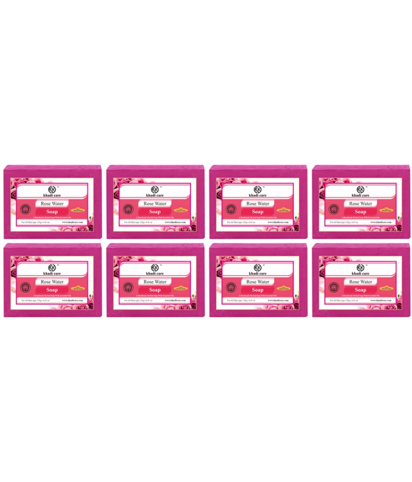     			Khadi Care Beauty Rose Water Soap for All Skin Type ( Pack of 8 )