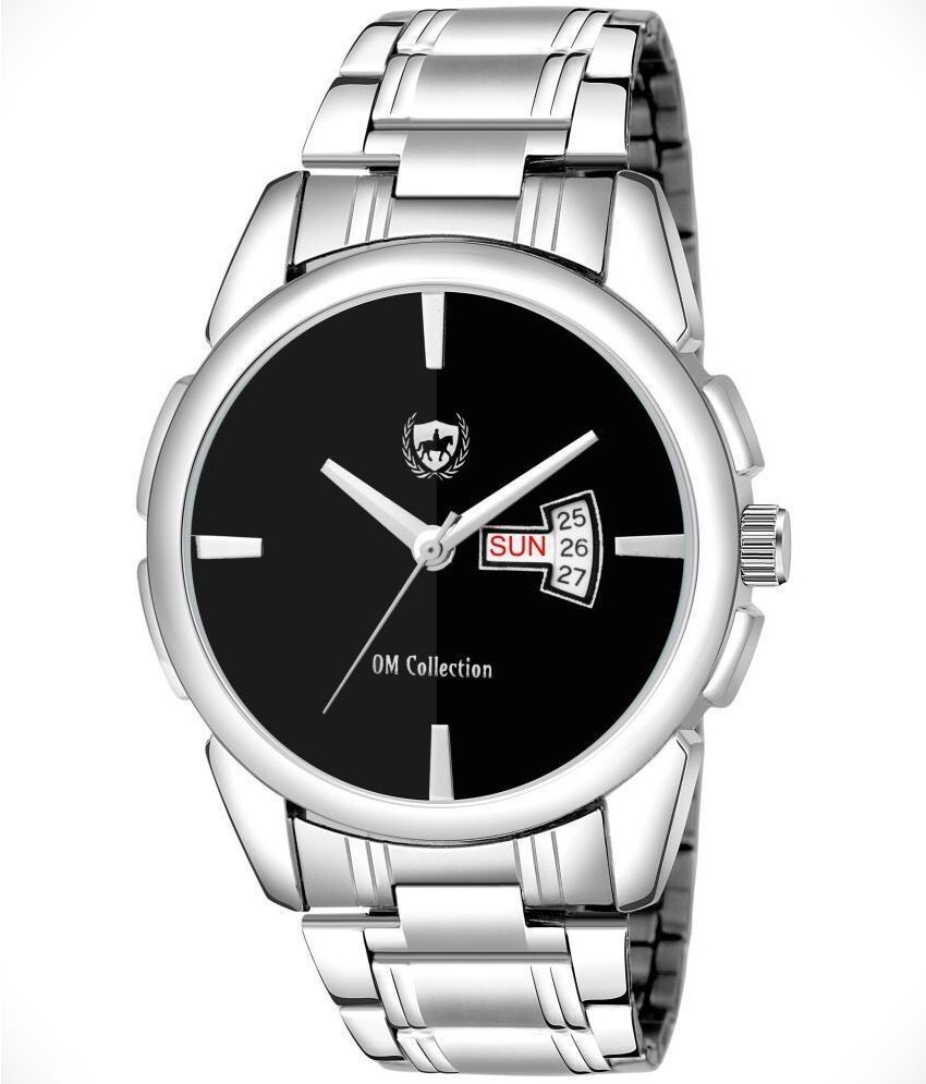     			Om Collection Silver Stainless Steel Analog Men's Watch