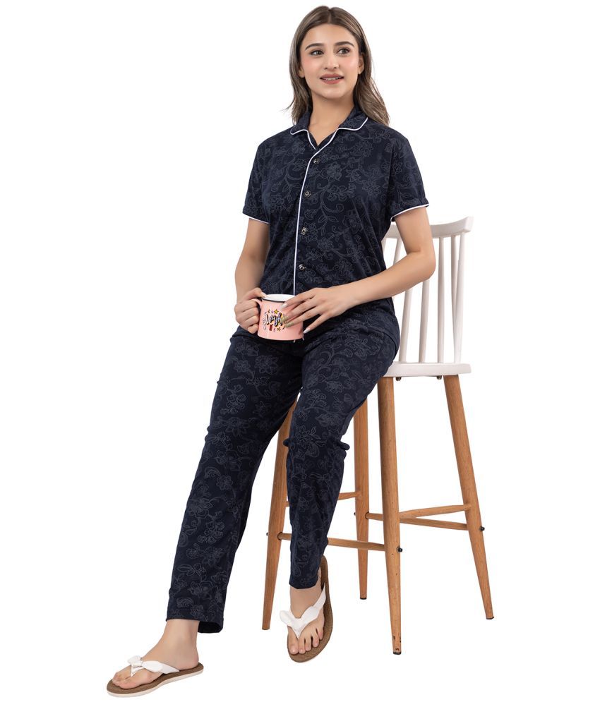     			VAZO Black Cotton Women's Nightwear Nightsuit Sets ( Pack of 1 )