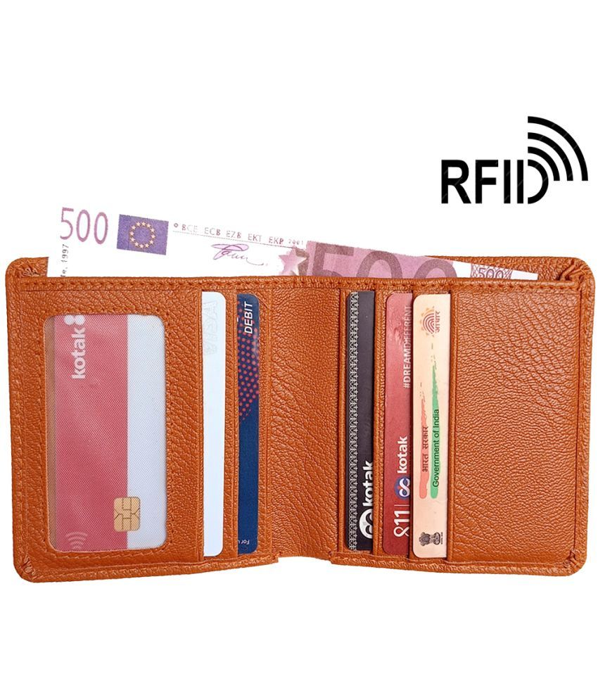     			Wingers Tan Faux Leather Men's RFID Wallet ( Pack of 1 )