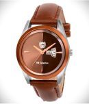 Om Collection Brown Leather Analog Men's Watch