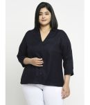 Style Quotient by NOI Navy Blue Rayon Women's Shirt Style Top ( Pack of 1 )