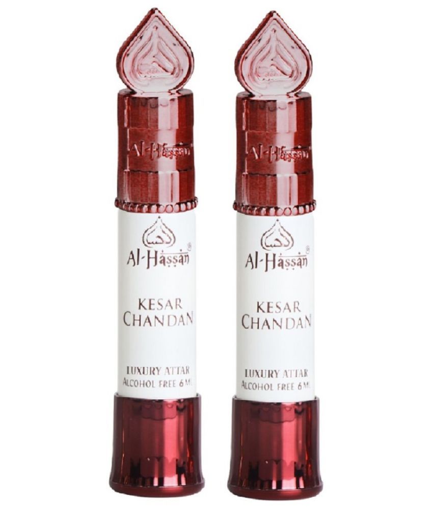     			Al - Hassan Kesar Chandan Attar For Men & Women - Pack of 2 (6ml Each) Alcohol Free Attar