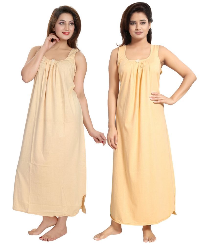     			Cinco Multicolor Cotton Blend Women's Nightwear Night Dress ( Pack of 2 )