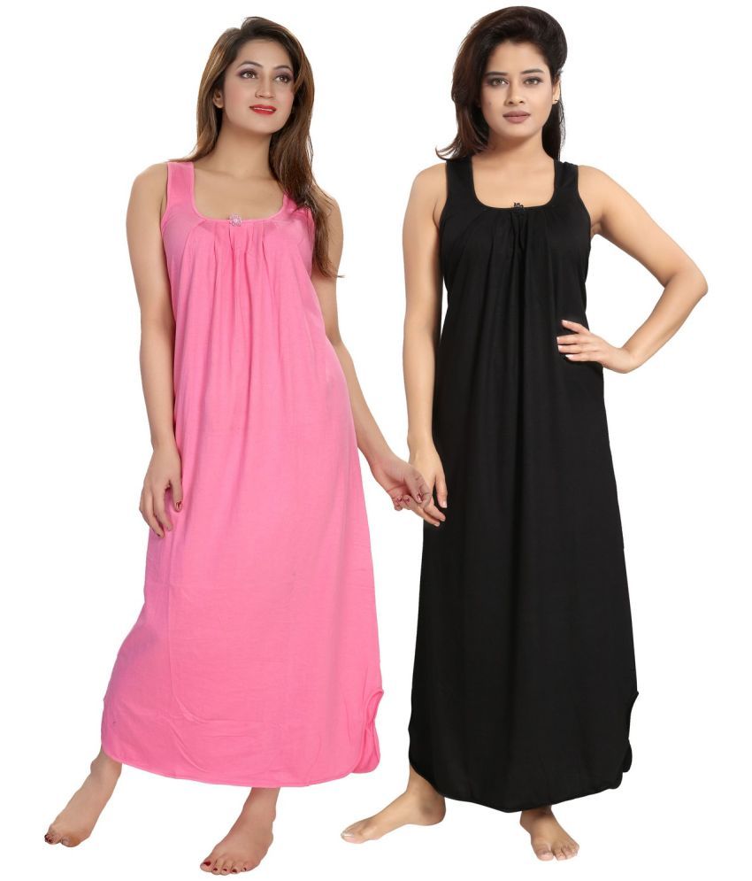     			Cinco Multicolor Cotton Blend Women's Nightwear Nighty & Night Gowns ( Pack of 2 )