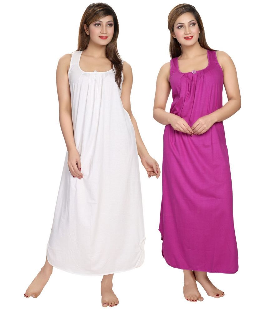     			Cinco Multicolor Cotton Blend Women's Nightwear Nighty & Night Gowns ( Pack of 2 )