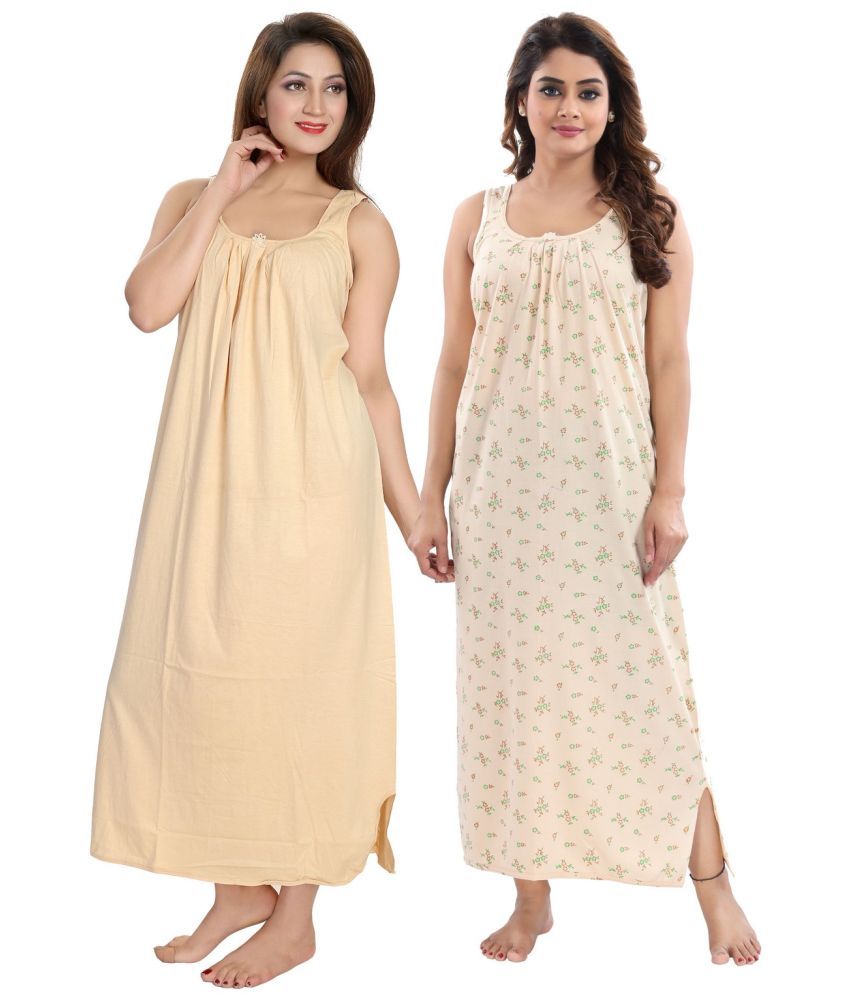     			Cinco Multicolor Cotton Blend Women's Nightwear Nighty & Night Gowns ( Pack of 2 )