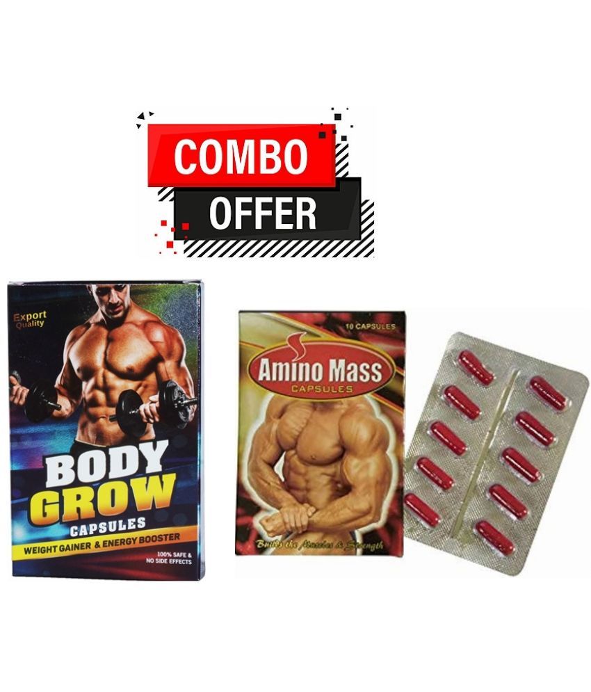     			Dr. Chopra Body Grow Weight Gain Capsule 10no.s & G&G Amino Mass Capsule 10 no.s Unflavoured Pack of 2