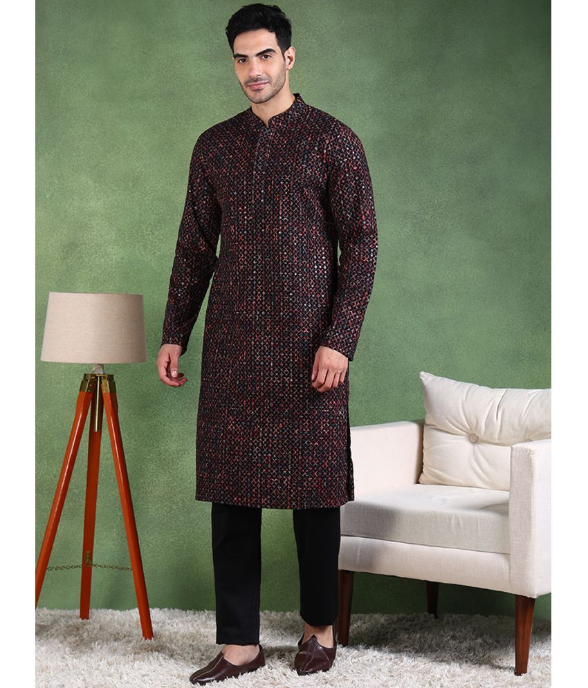     			Ethnic Bay Black Viscose Men's Regular Kurta ( Pack of 1 )