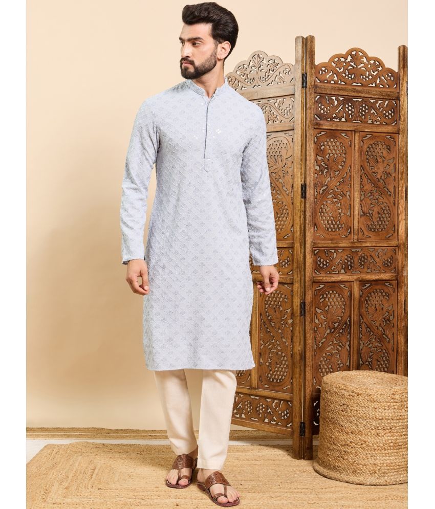     			Ethnic Bay Blue Viscose Men's Regular Kurta ( Pack of 1 )