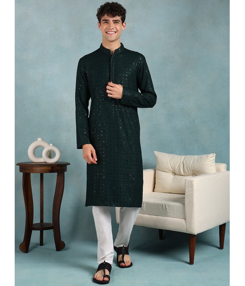     			Ethnic Bay Green Viscose Men's Regular Kurta ( Pack of 1 )