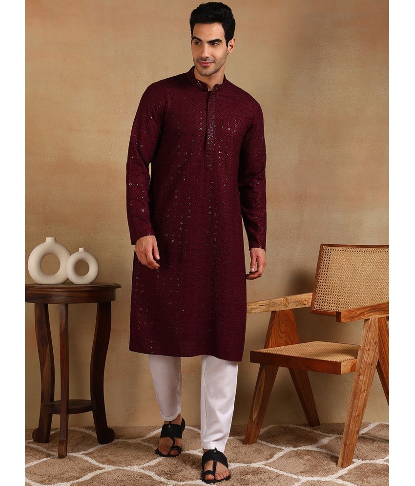     			Ethnic Bay Purple Viscose Men's Regular Kurta ( Pack of 1 )