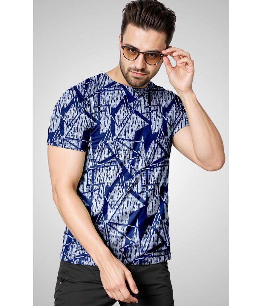     			FTX Polyester Regular Fit Printed Half Sleeves Men's T-Shirt - Blue ( Pack of 1 )