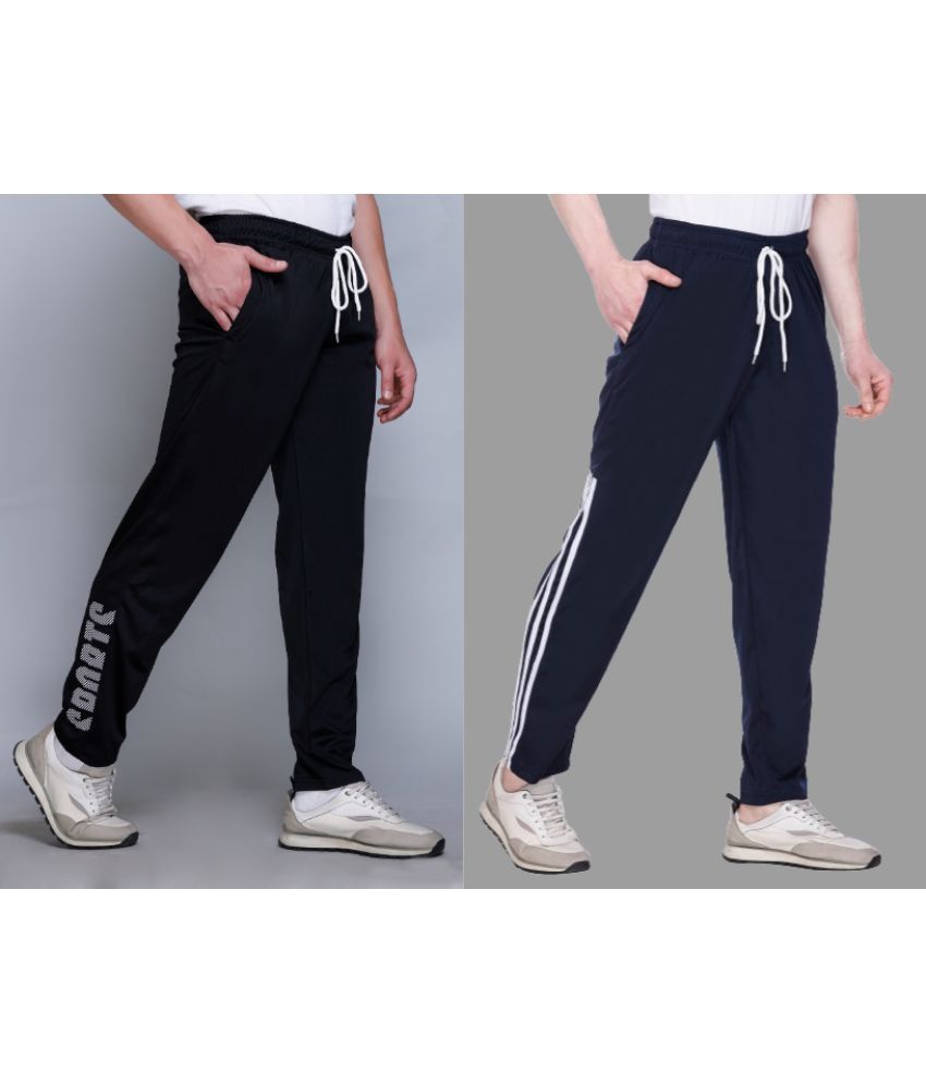     			HVBK Multicolor Polyester Men's Trackpants ( Pack of 2 )