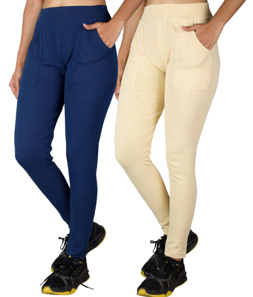     			KARARO JEGGINGS - Cotton Blend Skinny Fit InkBlue Women's Jeggings ( Pack of 2 )