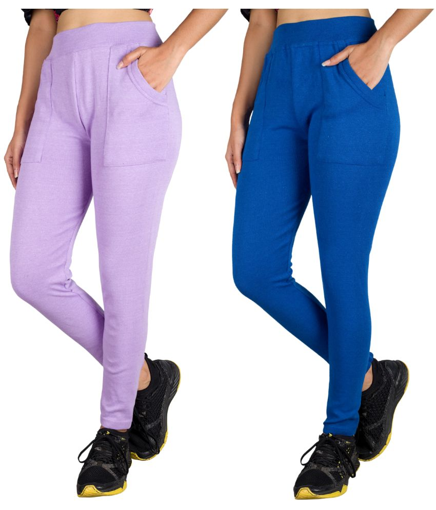     			KARARO JEGGINGS - Cotton Blend Skinny Fit Lavender Women's Jeggings ( Pack of 2 )