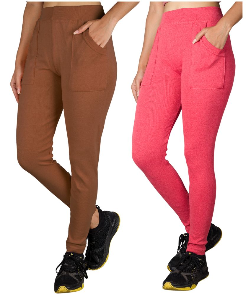     			KARARO JEGGINGS - Cotton Blend Skinny Fit Mustard Women's Jeggings ( Pack of 2 )