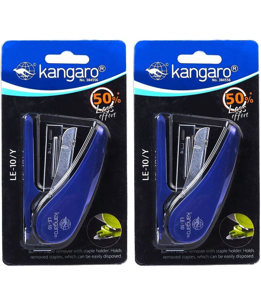     			Kangaro Desk Essentials LE-10Y All Metal Stapler| Sturdy and Durable | Suitable for 20 Sheets | Perfect for Home, School & Office | Pack of 2 | Color - Dark Blue