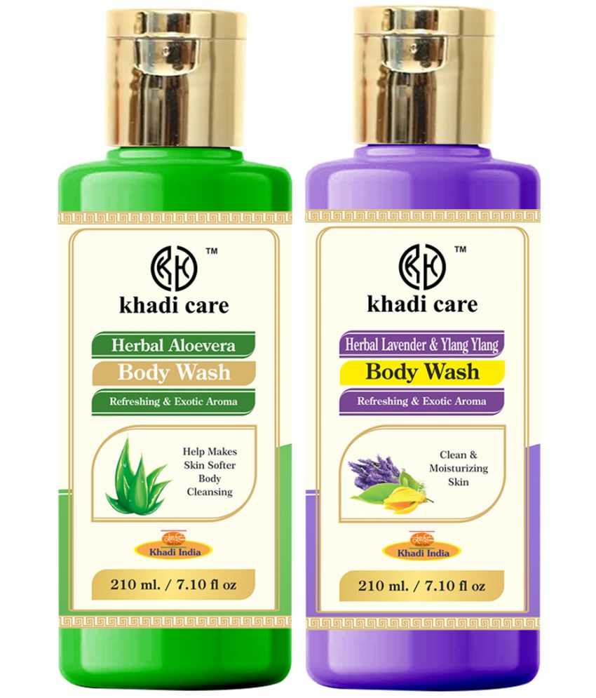     			Khadi Care Herbal Aloevera & Lavender & Ylang Ylang Body Wash (210ml Each) Pack of 2