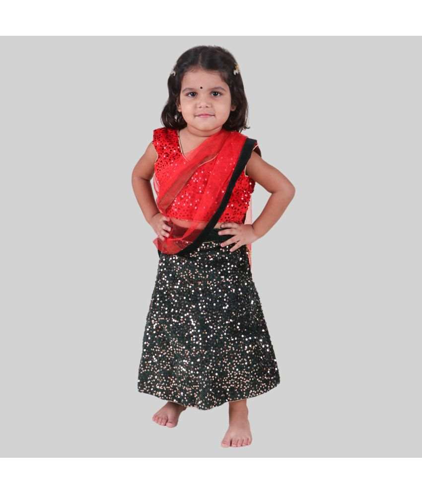     			Kidzee Kingdom Black Cotton Girls Lehenga Choli Set ( Pack of 1 )