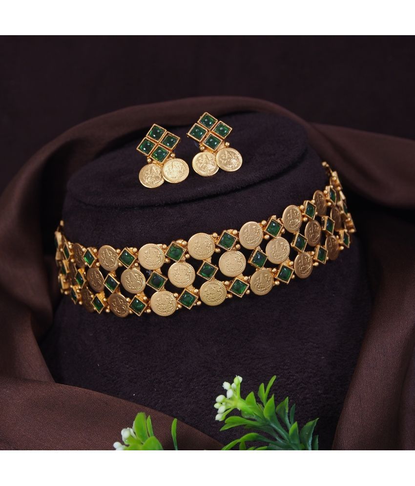     			Padmavati Bangles Green Alloy Necklace Set ( Pack of 1 )