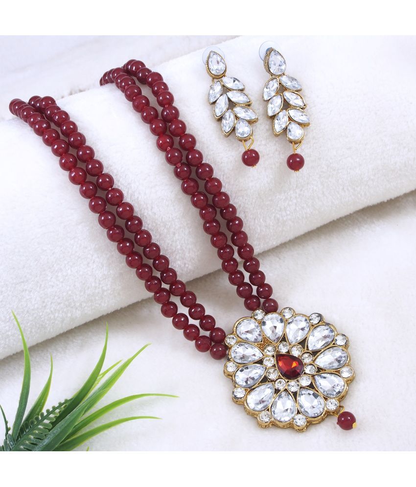     			Padmavati Bangles Maroon Pendant set ( Pack of 1 )