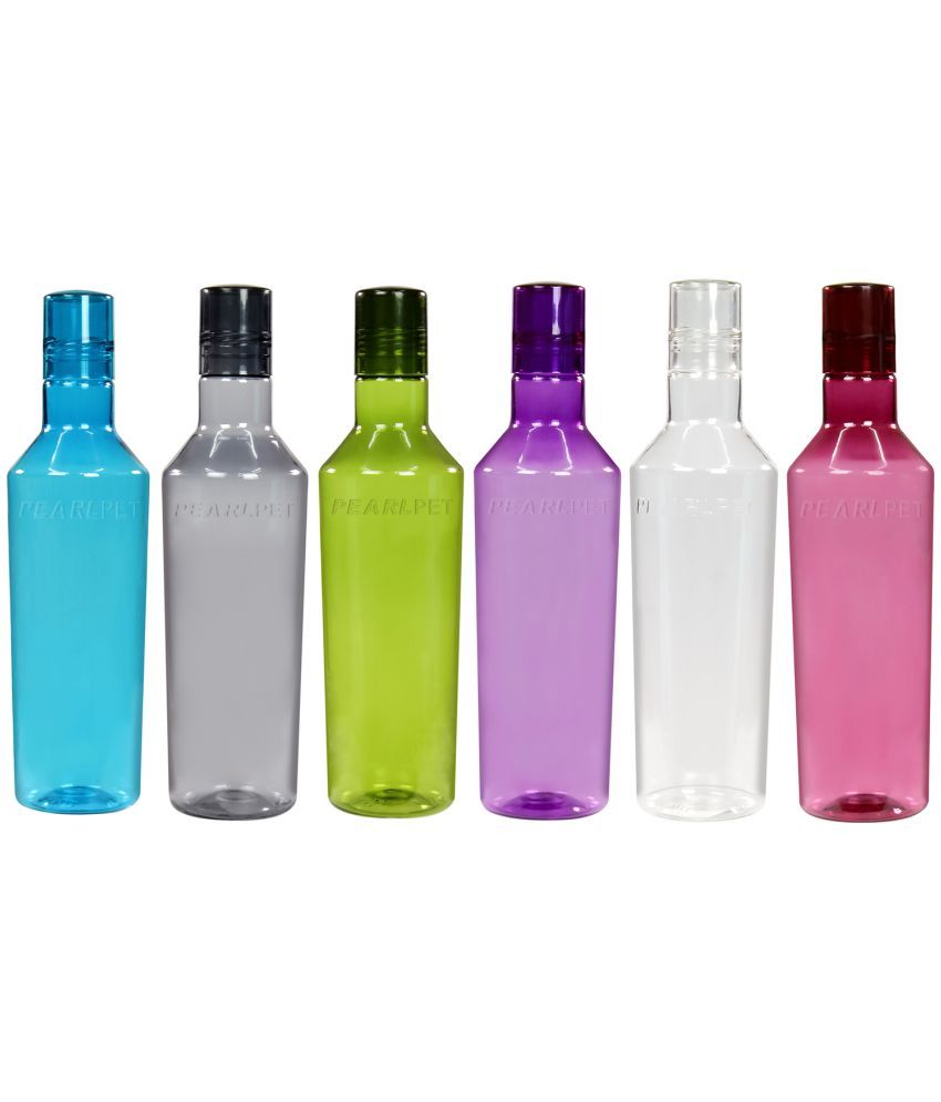     			PearlPet Nile-Assorted-1000ml-6pcs Multicolour Plastic Water Bottle 1000 mL ( Set of 6 )