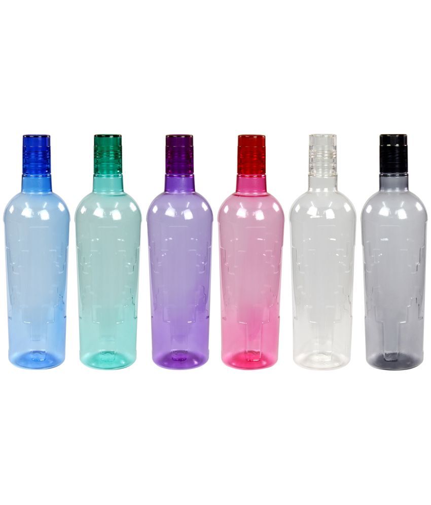     			PearlPet Nira-Assorted-1000ml-6pcs Multicolour Plastic Water Bottle 1000 mL ( Set of 6 )