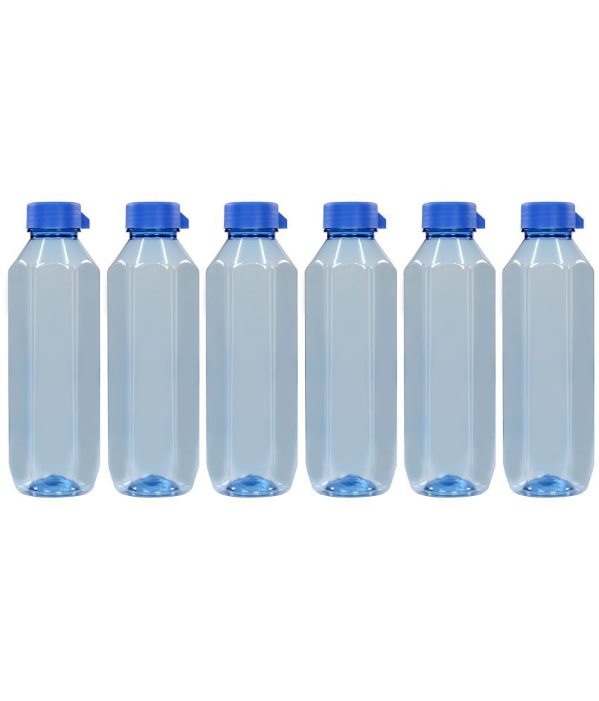     			PearlPet Topaz-1000ML-BLUE-6PCS Blue Plastic Water Bottle 1000 mL ( Set of 6 )