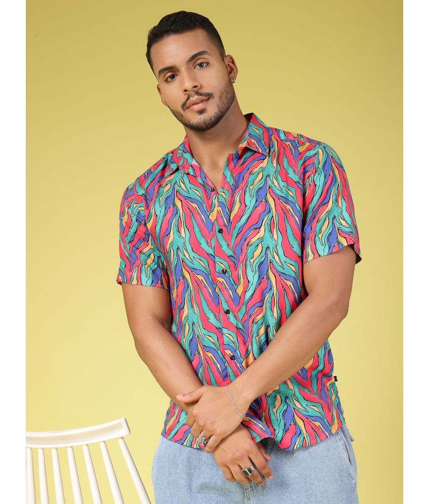     			Rigo Rayon Slim Fit Printed Half Sleeves Men's Casual Shirt - Multicolor ( Pack of 1 )