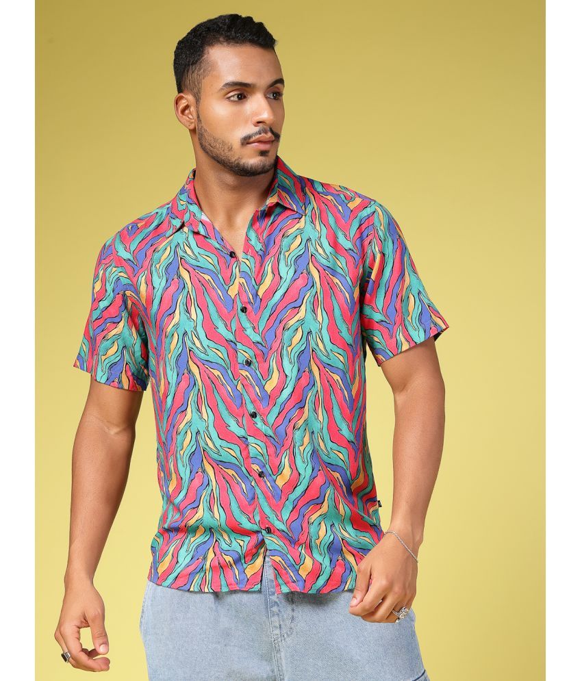     			Rigo Rayon Slim Fit Printed Half Sleeves Men's Casual Shirt - Multicolor ( Pack of 1 )