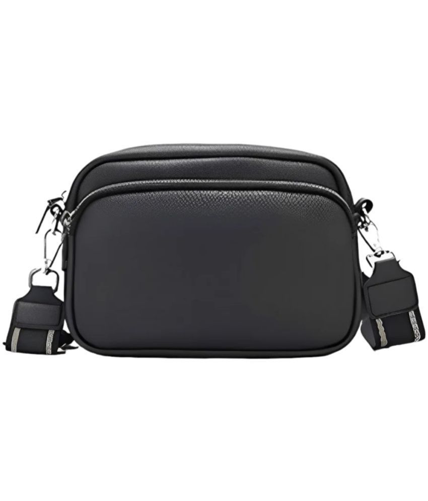     			Santorini Black Faux Leather Sling Bag