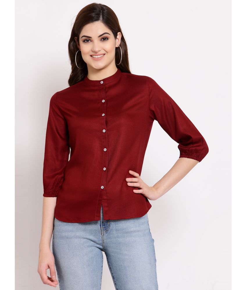     			Style Quotient by NOI Maroon Rayon Women's Shirt Style Top ( Pack of 1 )