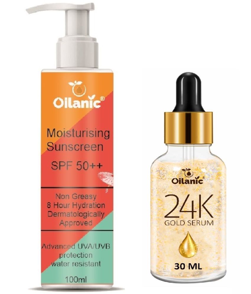     			Sunscreen With SPF 50++ Protects from UVA/UVB 100ml & 24K Gold Serum for Remove Dark Spots 30ml Combo of 2 Items