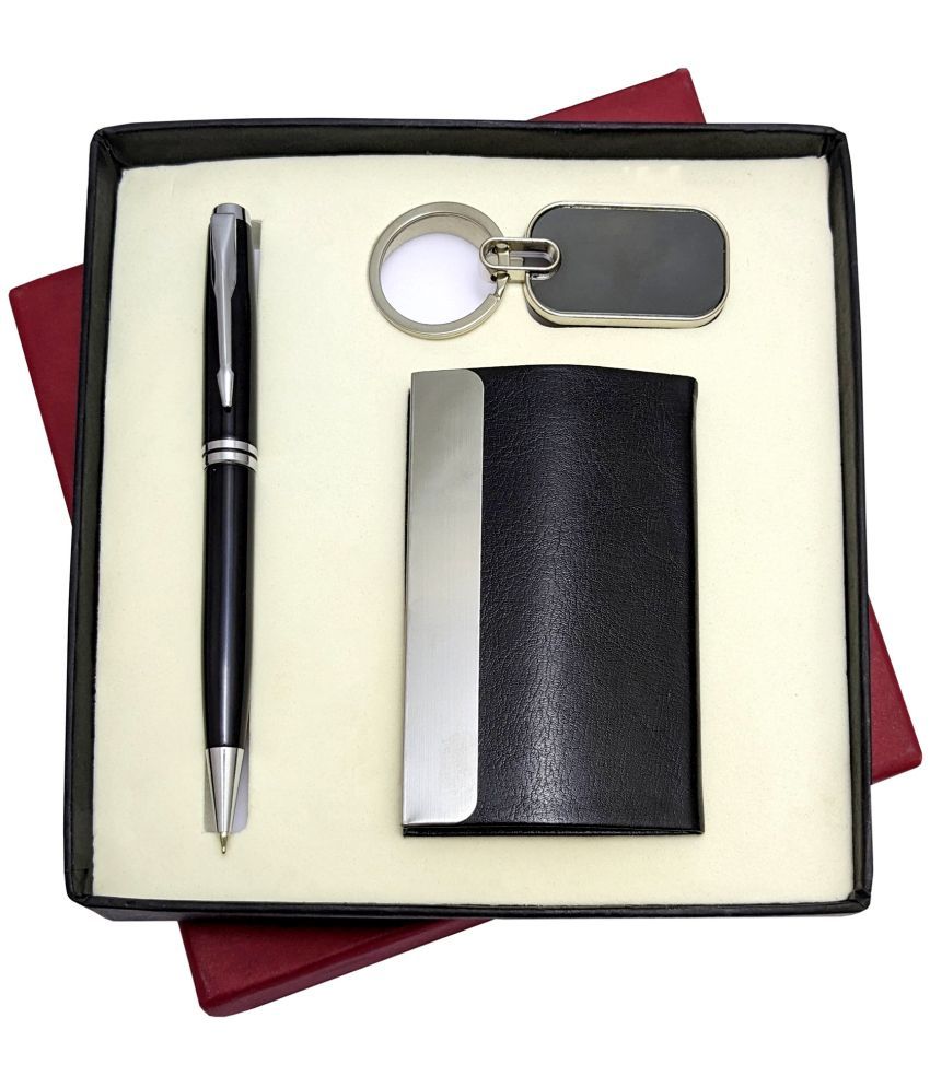     			UJJi Glossy Black Pen and Card Holder Pen Gift Set