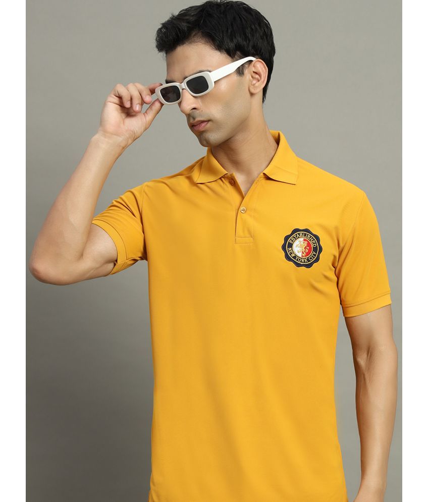     			WESTMAN Cotton Blend Regular Fit Solid Half Sleeves Men's Polo T Shirt - Yellow ( Pack of 1 )