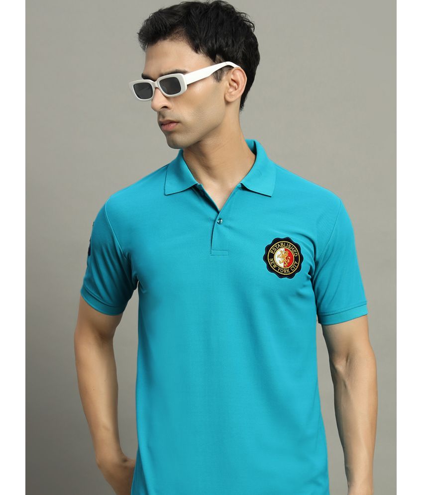     			WESTMAN Cotton Blend Regular Fit Solid Half Sleeves Men's Polo T Shirt - Sky Blue ( Pack of 1 )