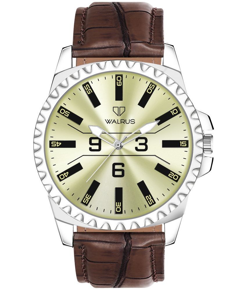     			Walrus Brown PU Analog Men's Watch