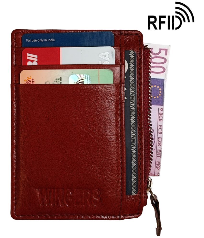     			Wingers Brown Leather Men's RFID Wallet ( Pack of 1 )