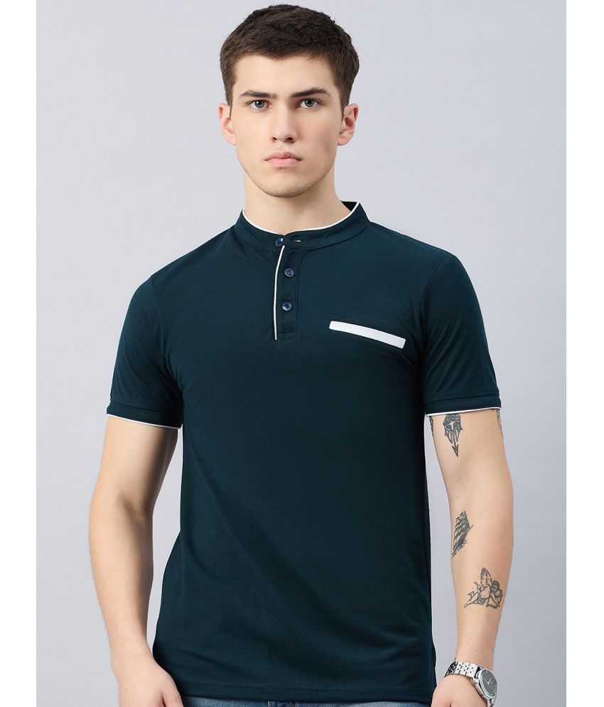     			zigo Cotton Blend Regular Fit Solid Half Sleeves Men's Polo T Shirt - Dark Green ( Pack of 1 )