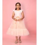 Aarika Net Fit And Flare Dress For Girls ( Pack of 1 , Peach )